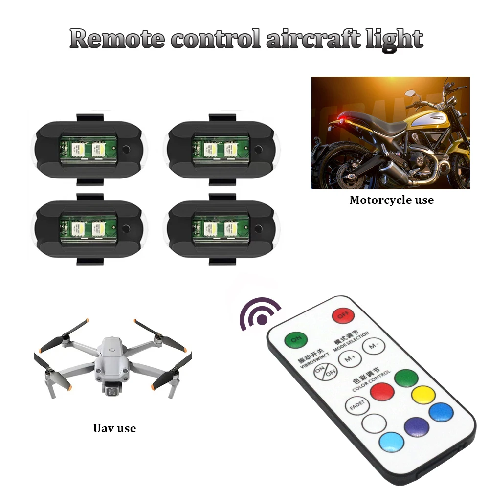 Drone Led Light - Télécommande LED RVB Anti-Collision Iodine Light,